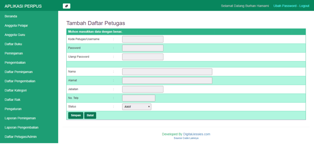 Download Sistem Informasi Perpustakaan Berbasis Web