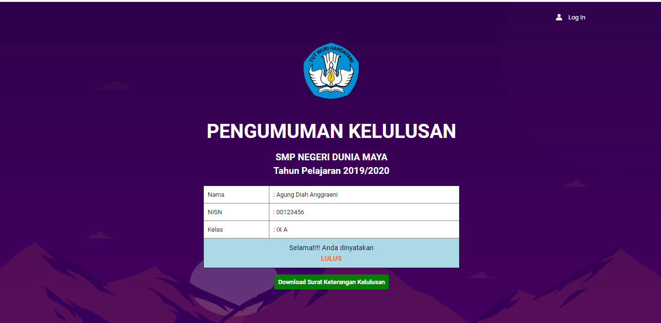 source Code Aplikasi Kelulusan Siswa